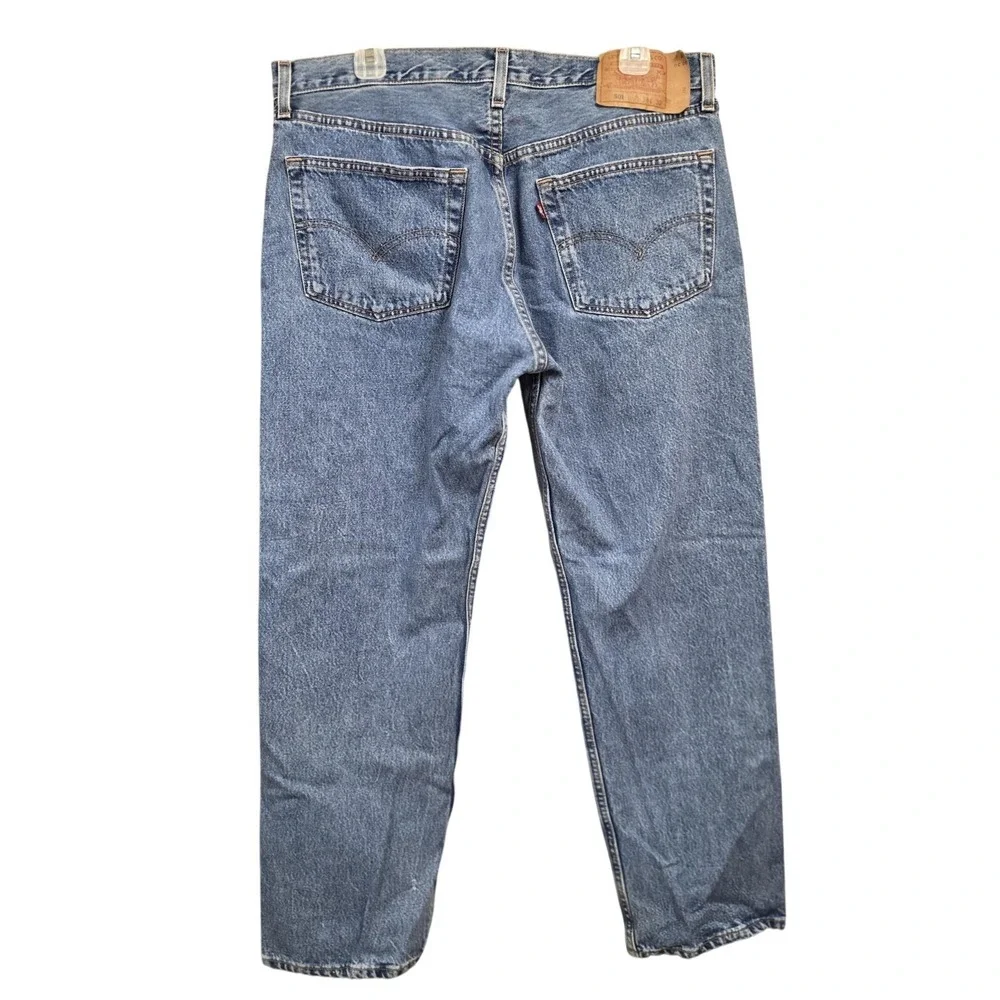 VTG Y2K Levis 501 Jeans Mens 38x30 Blue Denim Straight Button Fly Grunge